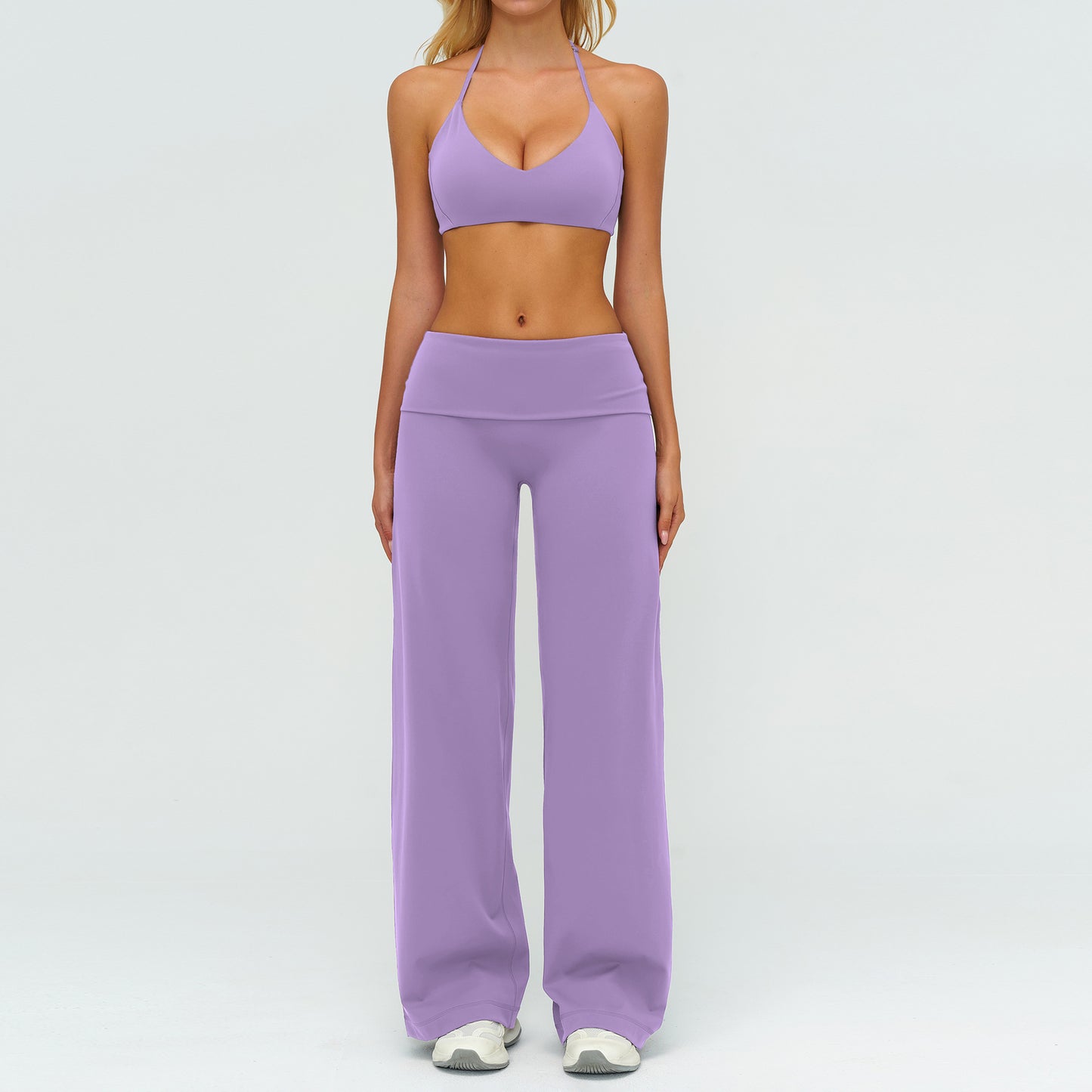 Women’s Fashionable Seamless Back Sports Bra Set