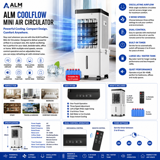 ALM CoolFlow Mini Air Circulator