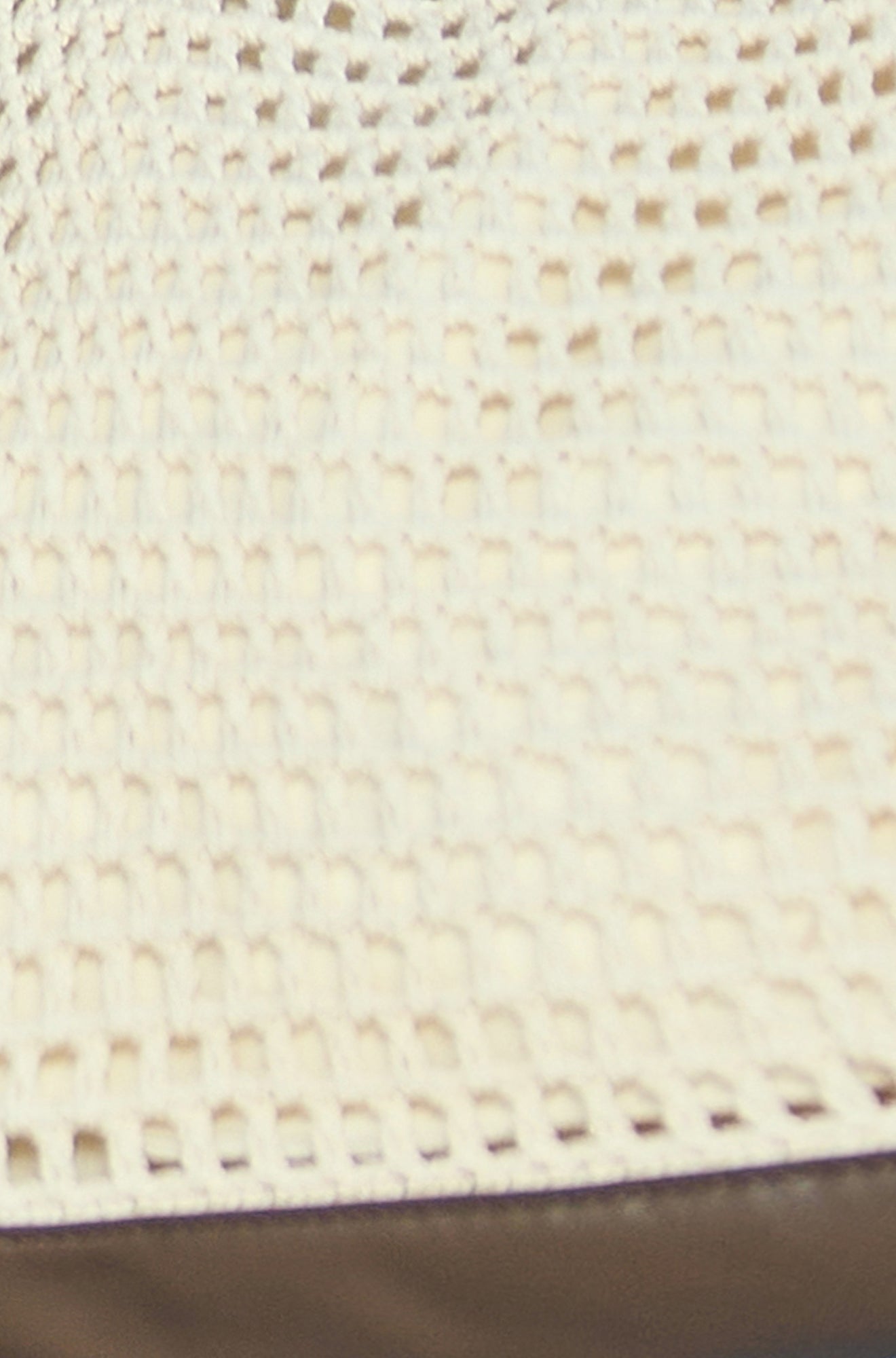 Yumi Ivory Crochet Shoulder Bag With Faux Leather Straps