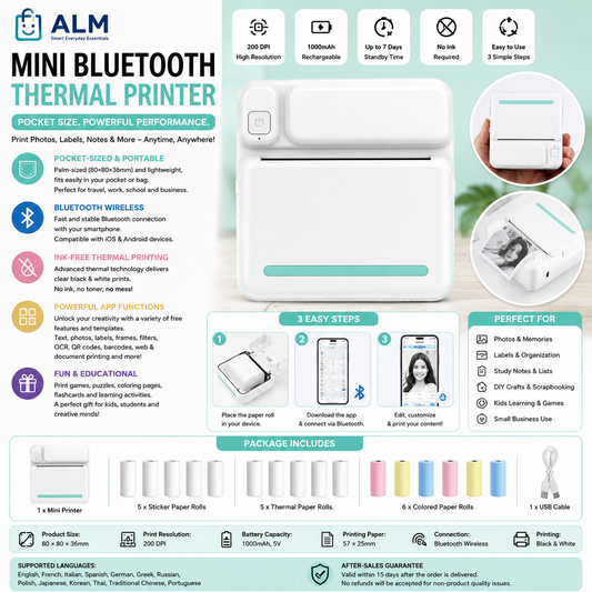 ALM Mini Bluetooth Thermal Printer