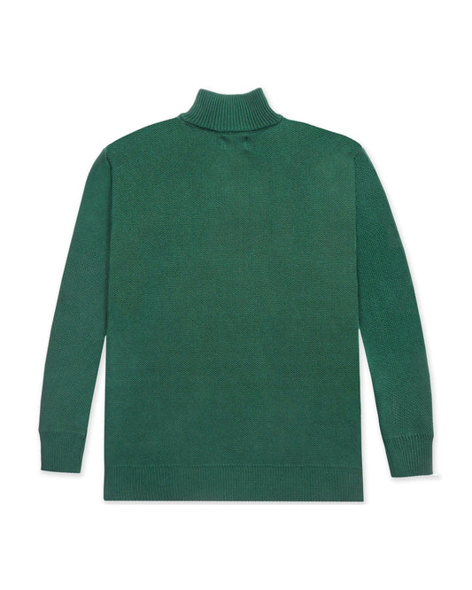 Knit 1/4 Zip Green
