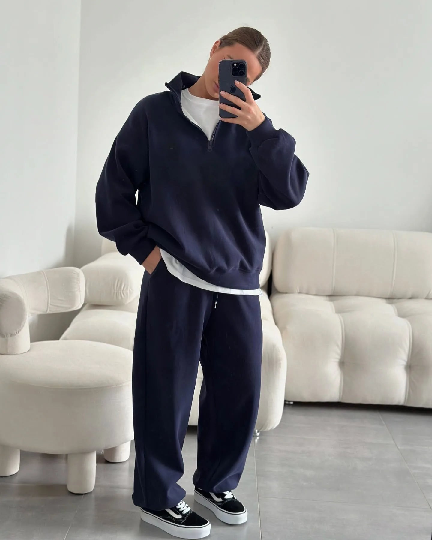 SITMCF Women’s Oversized Zip Sweatshirt & Joggers Set