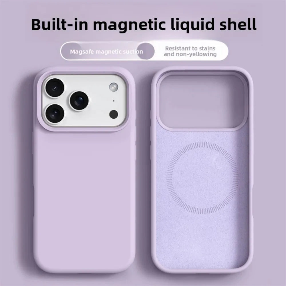 Magnetic Liquid Silicone Phone Case for iPhone 16 & 17 Series