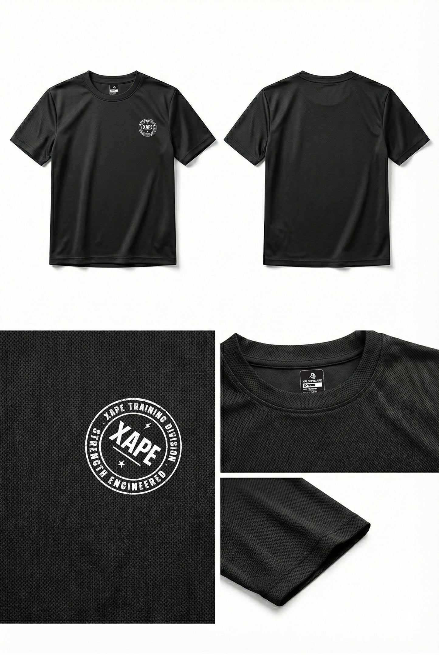 XAPE Classic Badge Logo X Tech Tee - Black