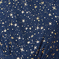 Yumi Navy Star Print Foil Long Sleeve Dress