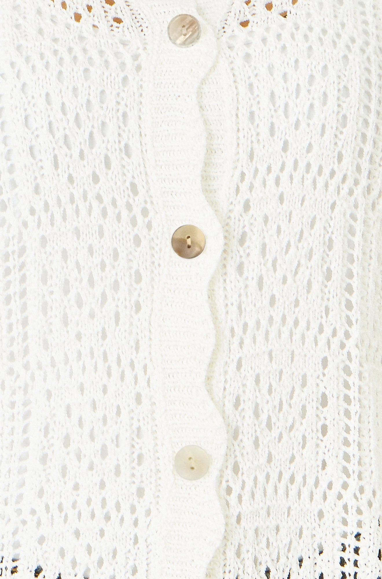 Yumi White Crochet Short Sleeve Cardigan