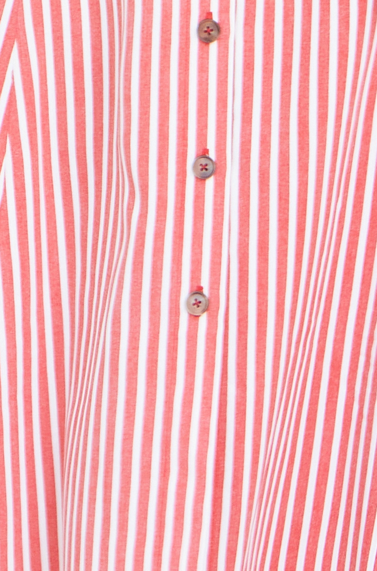 Yumi Red Stripe Midi Sleeveless Shirt Dress