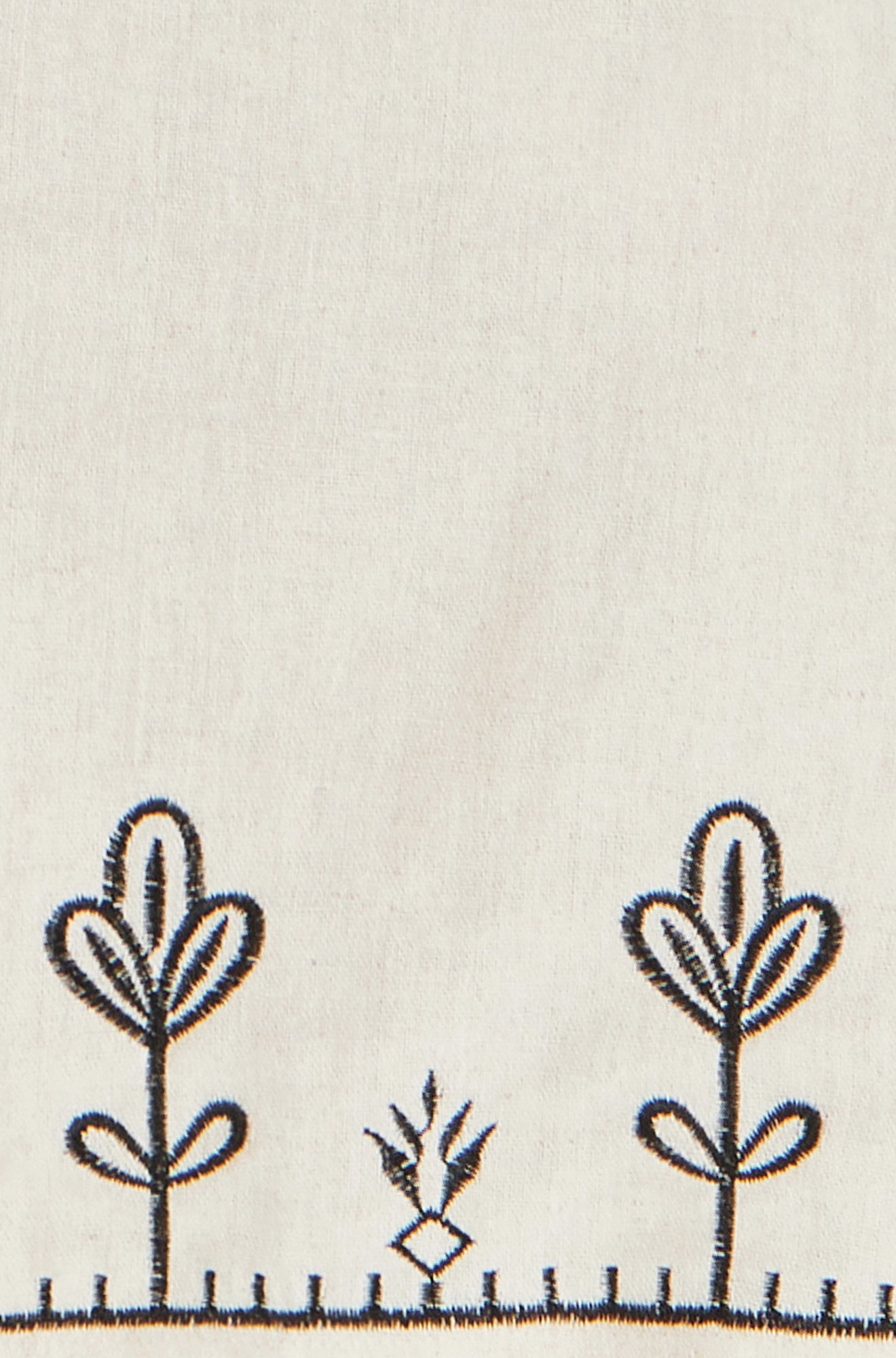 Yumi Ivory Linen Mix Embroirdered Top
