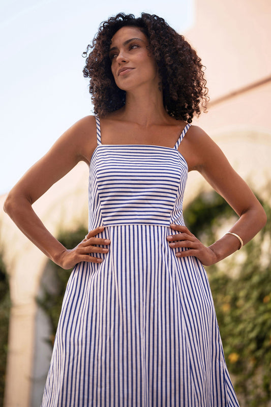 Women’s Yumi Blue Stripe Sun Dress