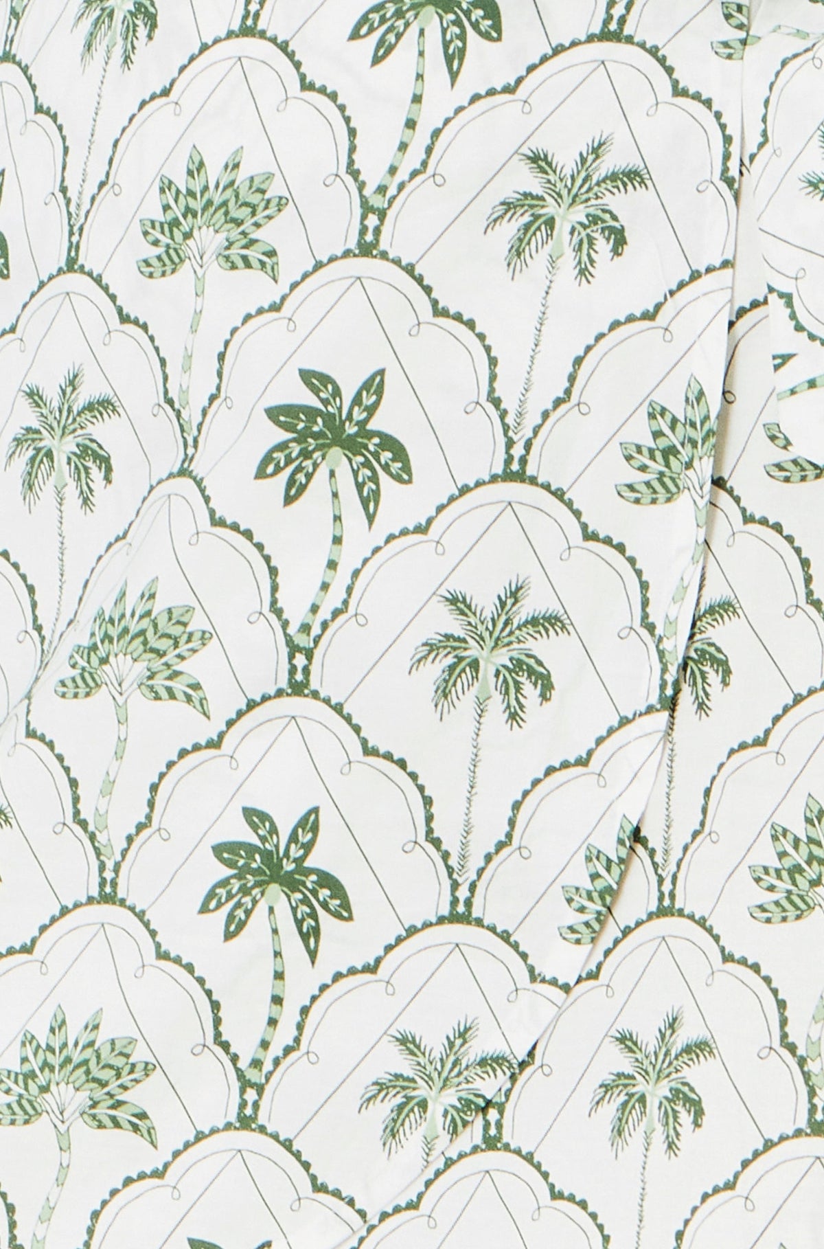 Yumi White Palm Print Cotton Wrap Skirt