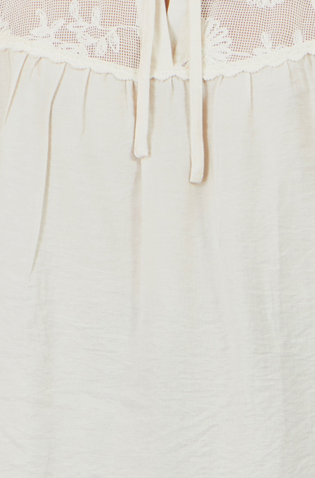 Yumi Ivory Viscose Lace Relaxed Boho Shirt