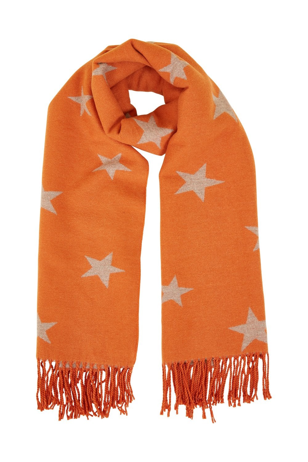 Two Tone Orange And Grey Star Scarf