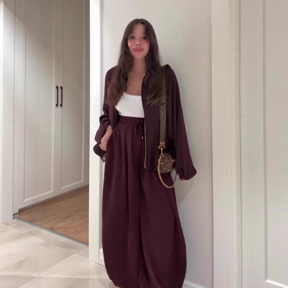 Women’s Flip Collar Long Sleeved Jacket Set
