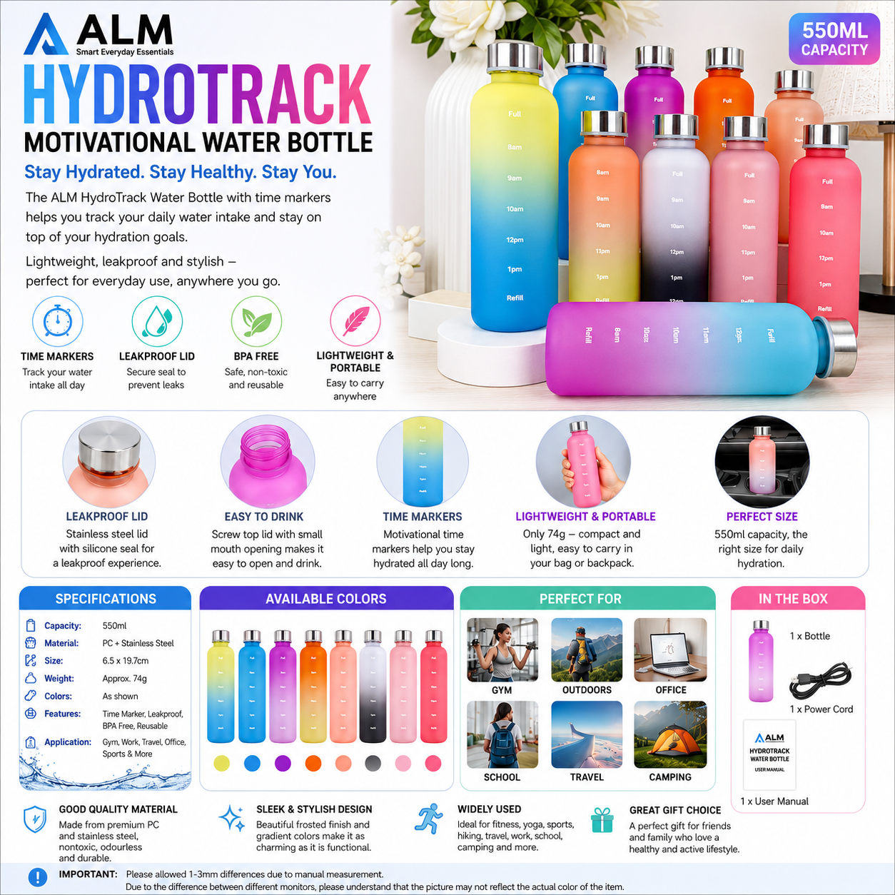 ALM HydroTrack Water Bottle