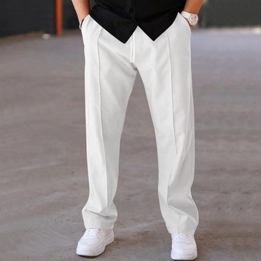 Men’s Relaxed Drawstring Straight-Leg Trousers
