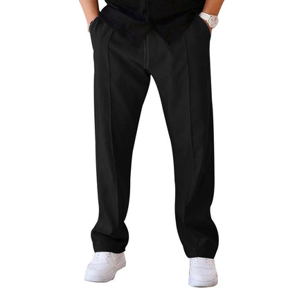 Men’s Relaxed Drawstring Straight-Leg Trousers