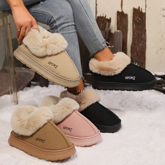 Women’s Cosy Faux Fur Platform Slippers