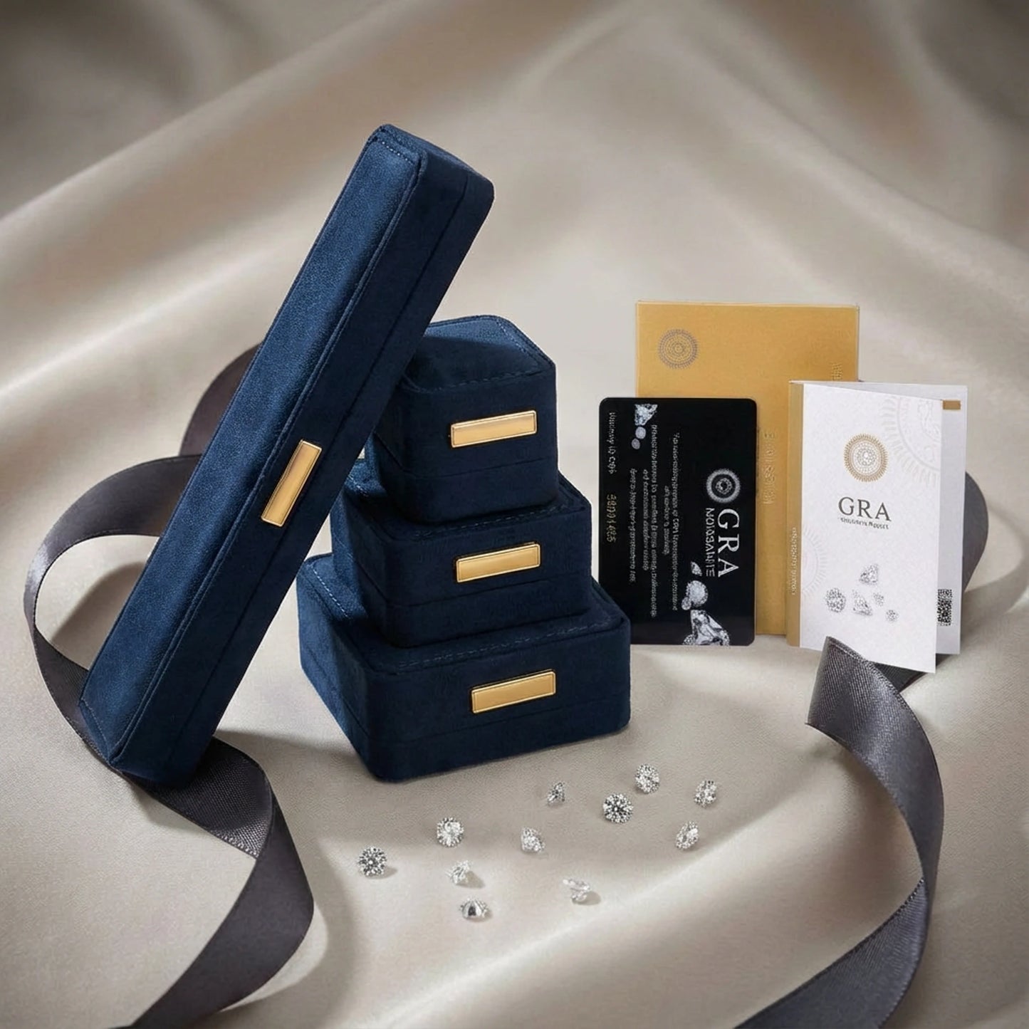 Dainty sterling silver quatrefoil stud earrings with four brilliant moissanite stones and center accent on white background.