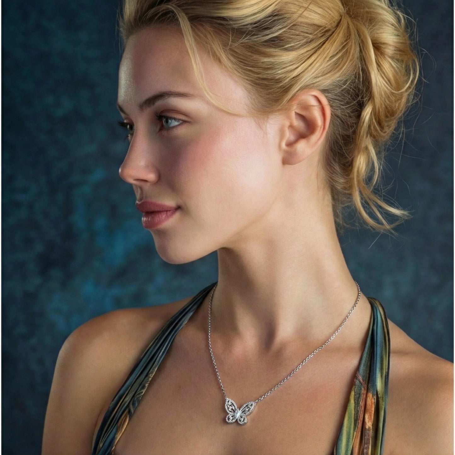 Radiant Butterfly Moissanite Necklace