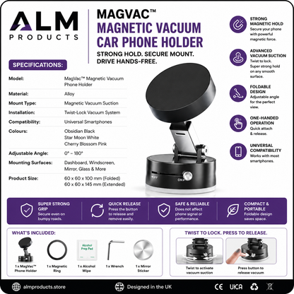 ALM MagVac Magnetic Vacuum Phone Holder