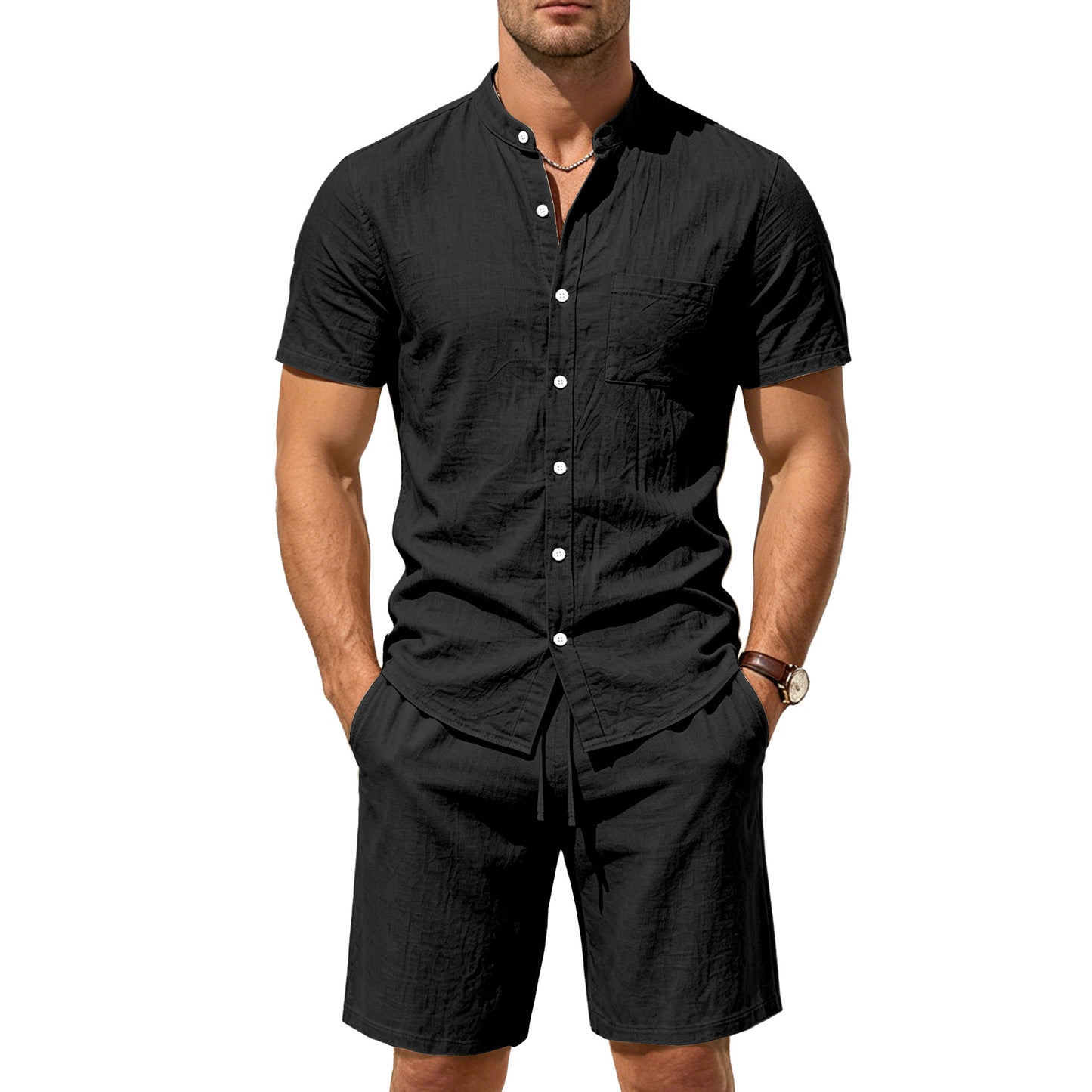 Men’s short sleeved top and shorts set