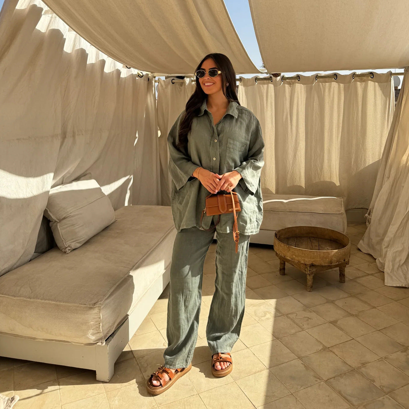 Women’s Relaxed Shirt & Wide-Leg Trouser Set