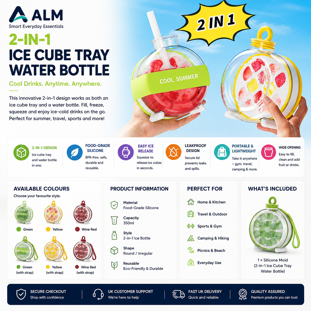 2 In1 Ice Tray And Water Bottle