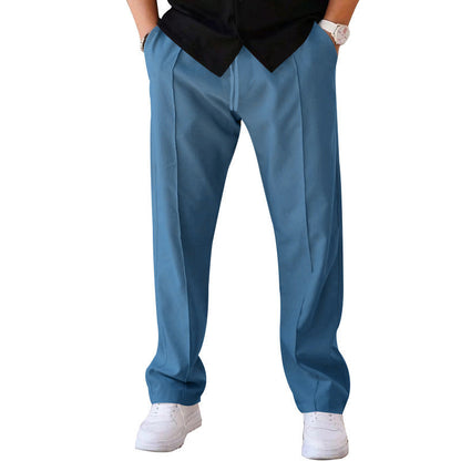 Men’s Relaxed Drawstring Straight-Leg Trousers