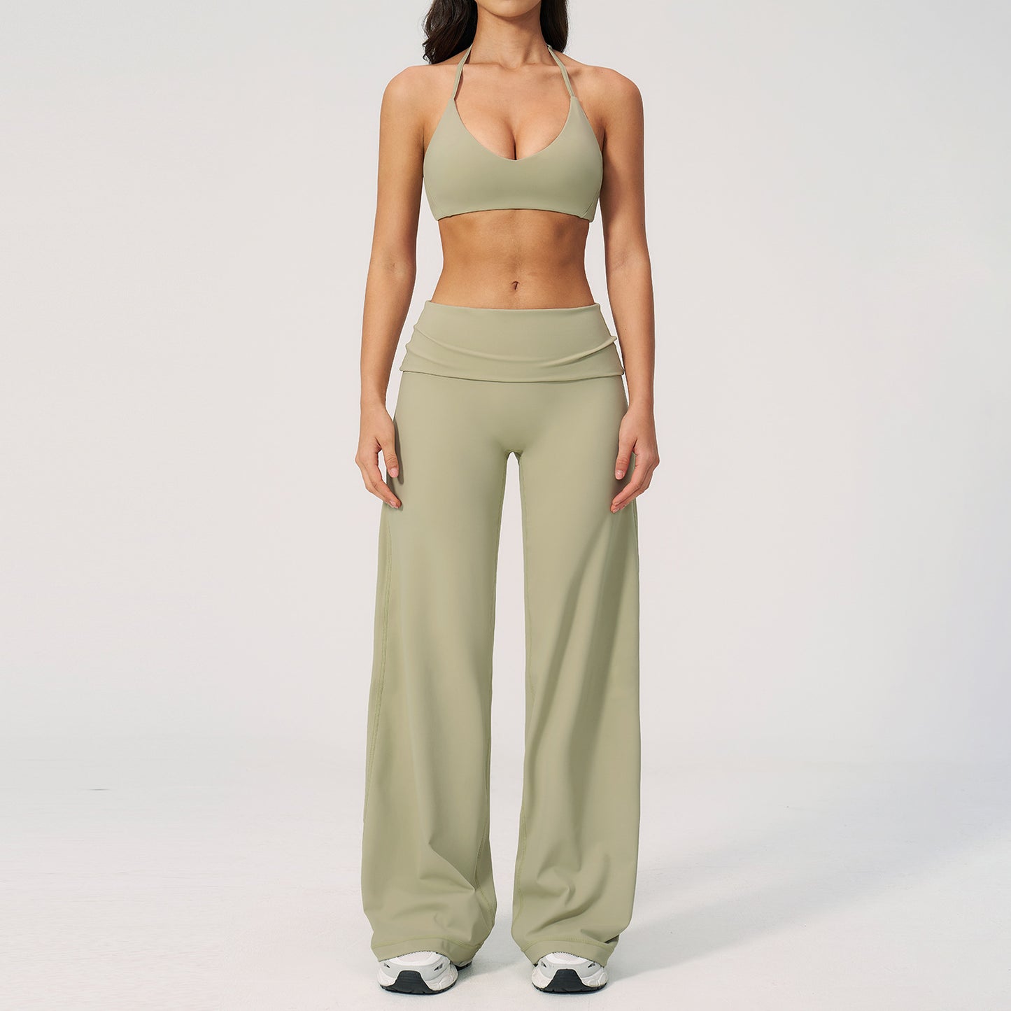 Women’s Fashionable Seamless Back Sports Bra Set