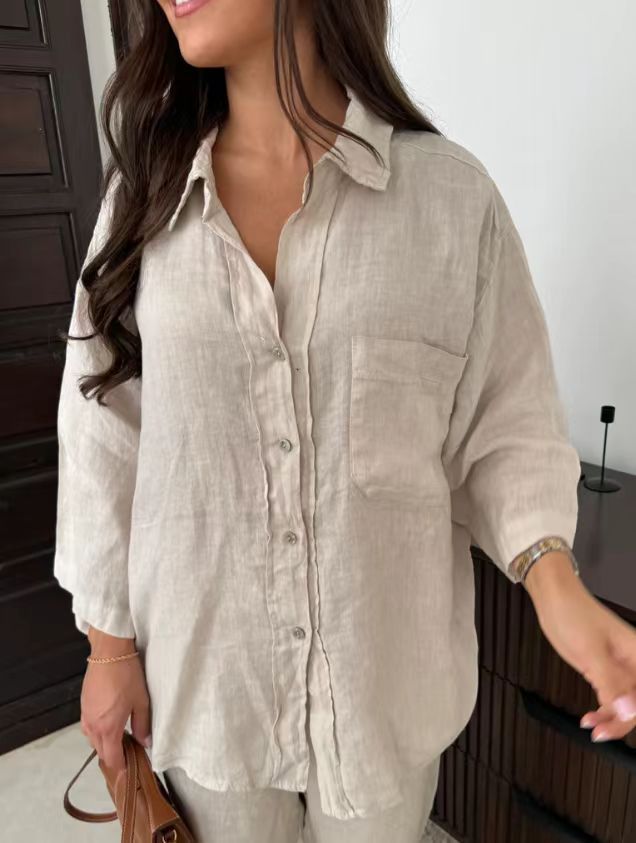 Women’s Relaxed Shirt & Wide-Leg Trouser Set