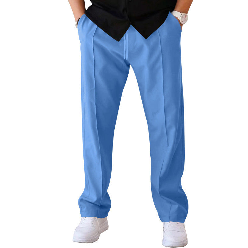 Men’s Relaxed Drawstring Straight-Leg Trousers