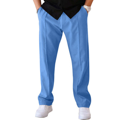 Men’s Relaxed Drawstring Straight-Leg Trousers