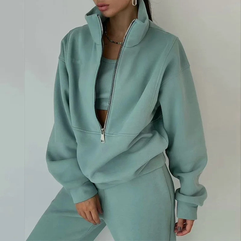 Women's Two-piece Fleece Sports Tracksuit