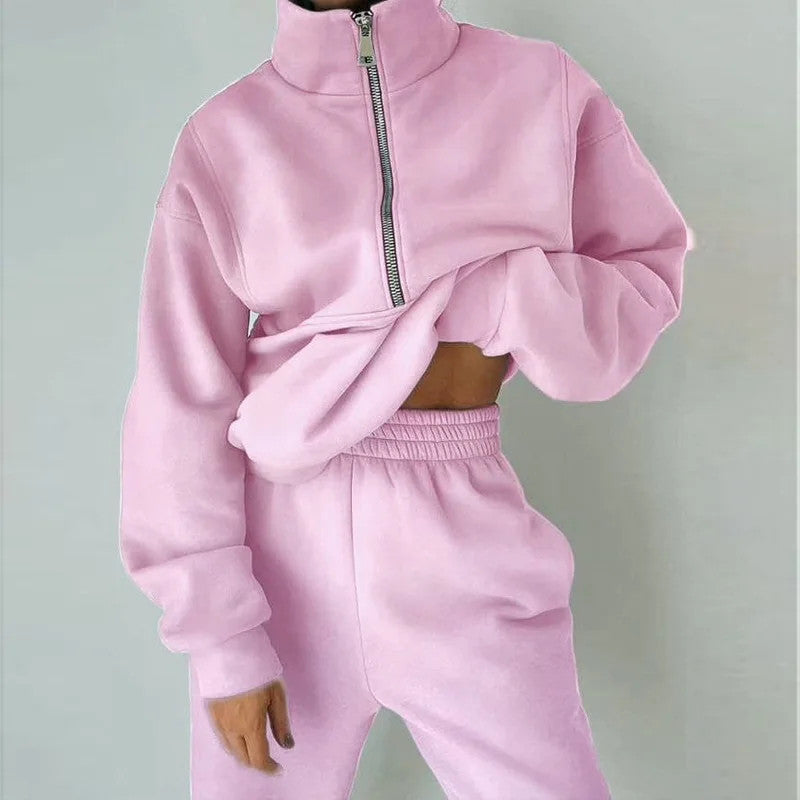Women's Two-piece Fleece Sports Tracksuit