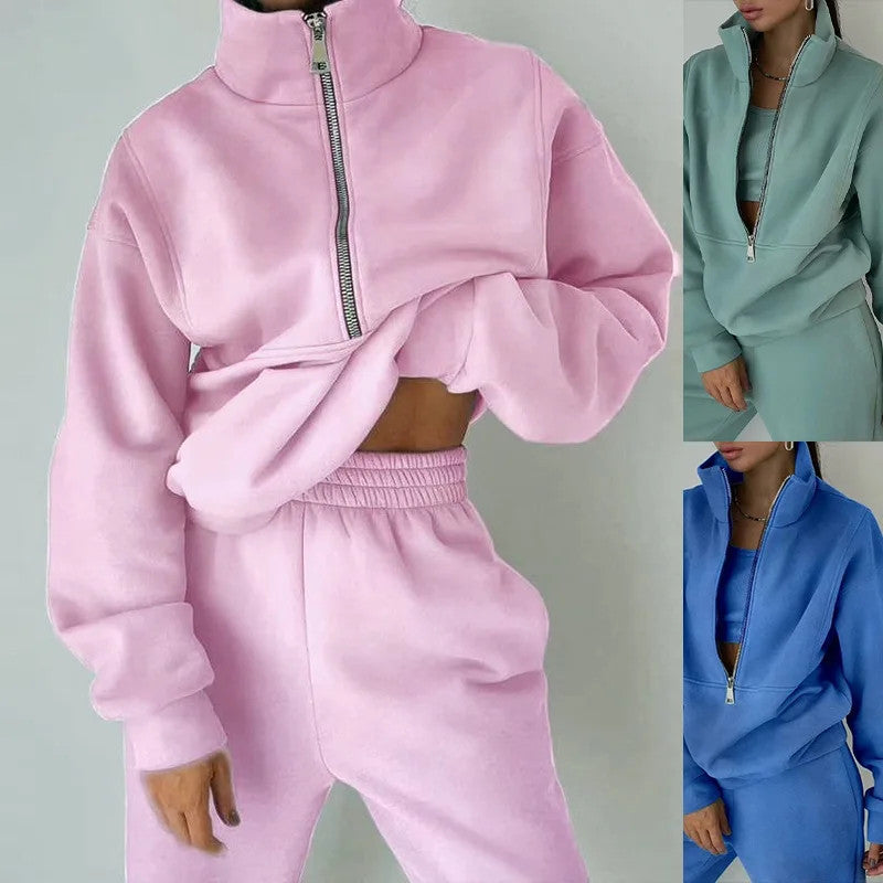 Women's Two-piece Fleece Sports Tracksuit