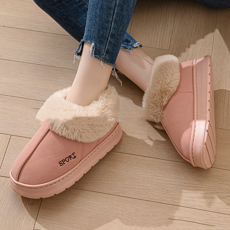 Women’s Cosy Faux Fur Platform Slippers