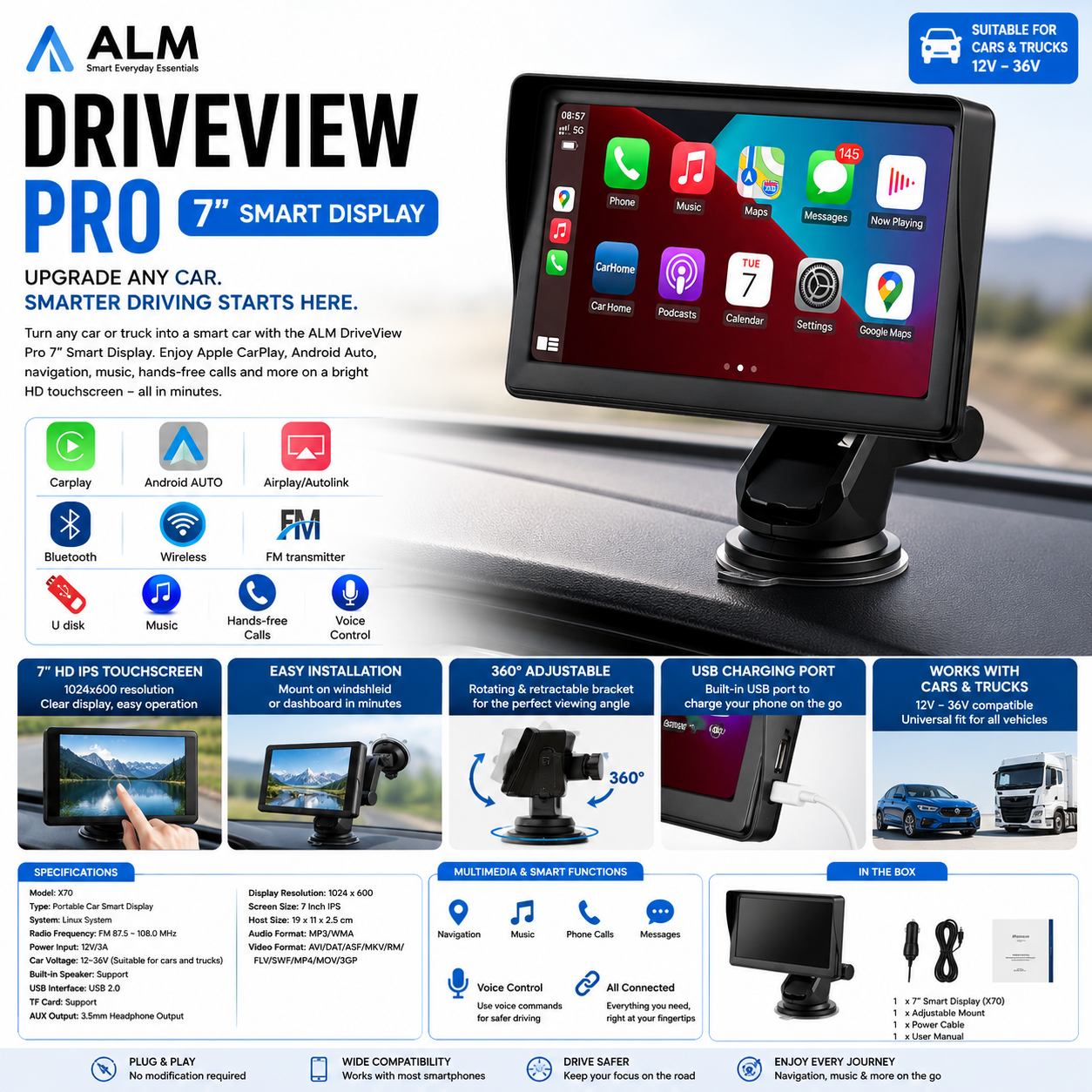 ALM DriveView Pro 7” Smart Display