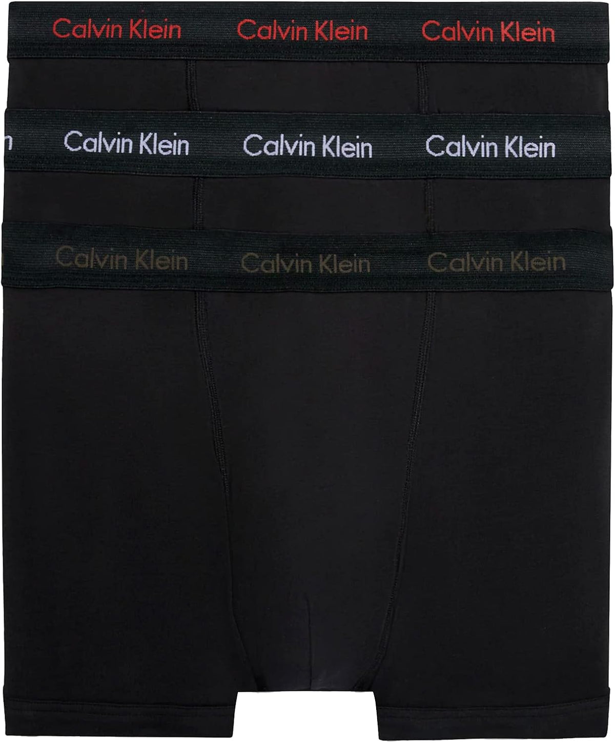 Calvin Klein Men’s 3 Pack Trunks with Logo Waistband