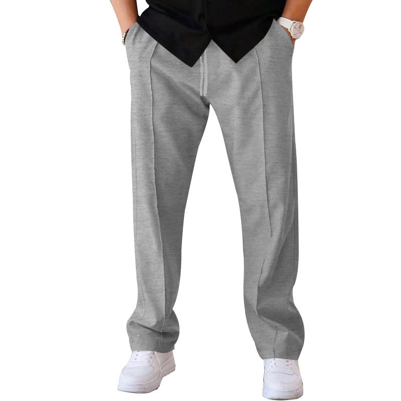 Men’s Relaxed Drawstring Straight-Leg Trousers
