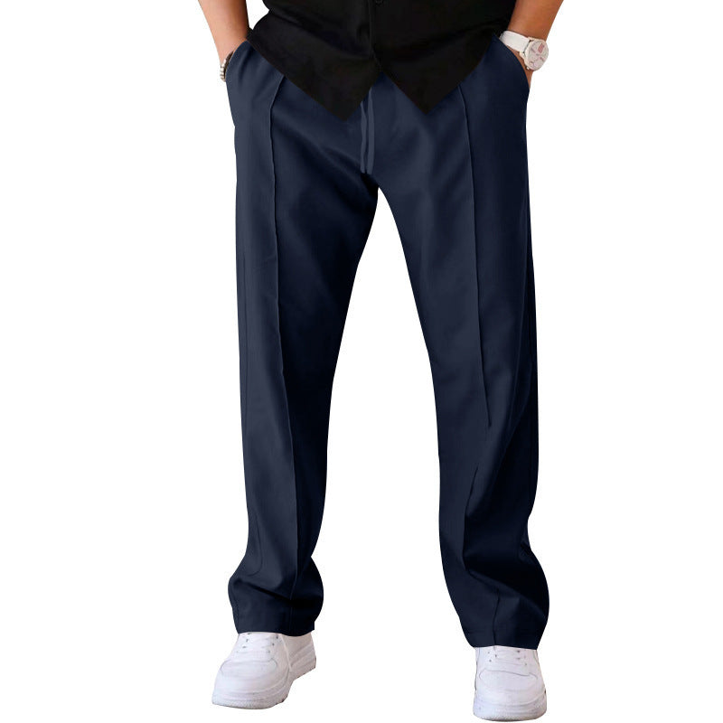 Men’s Relaxed Drawstring Straight-Leg Trousers