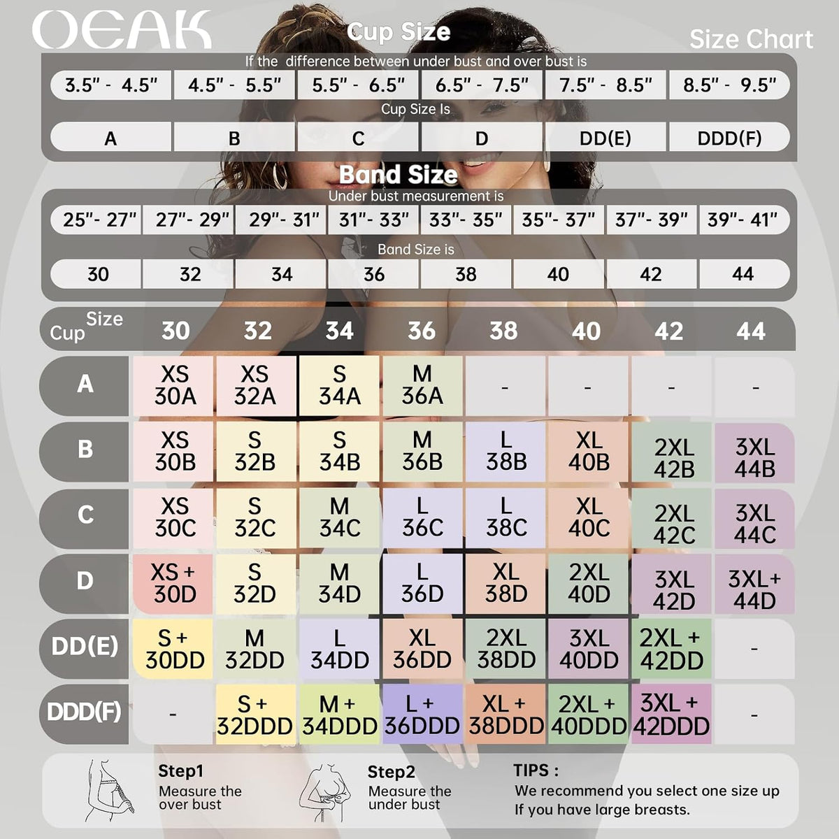 OEAK Womens Jelly Bras Wireless Deep V Bralette Comfy Push Up Tshirt Bras, Beige, S+