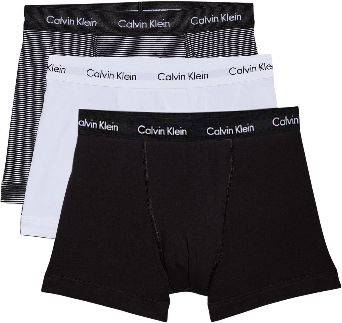 Calvin Klein Men’s 3 Pack Trunks with Logo Waistband