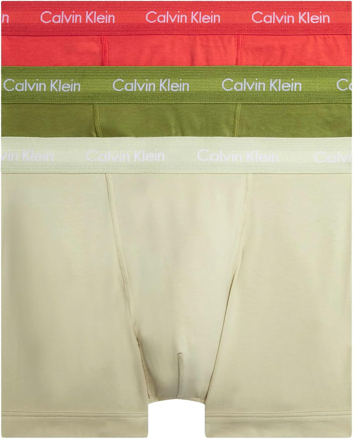 Calvin Klein Men’s 3 Pack Trunks with Logo Waistband