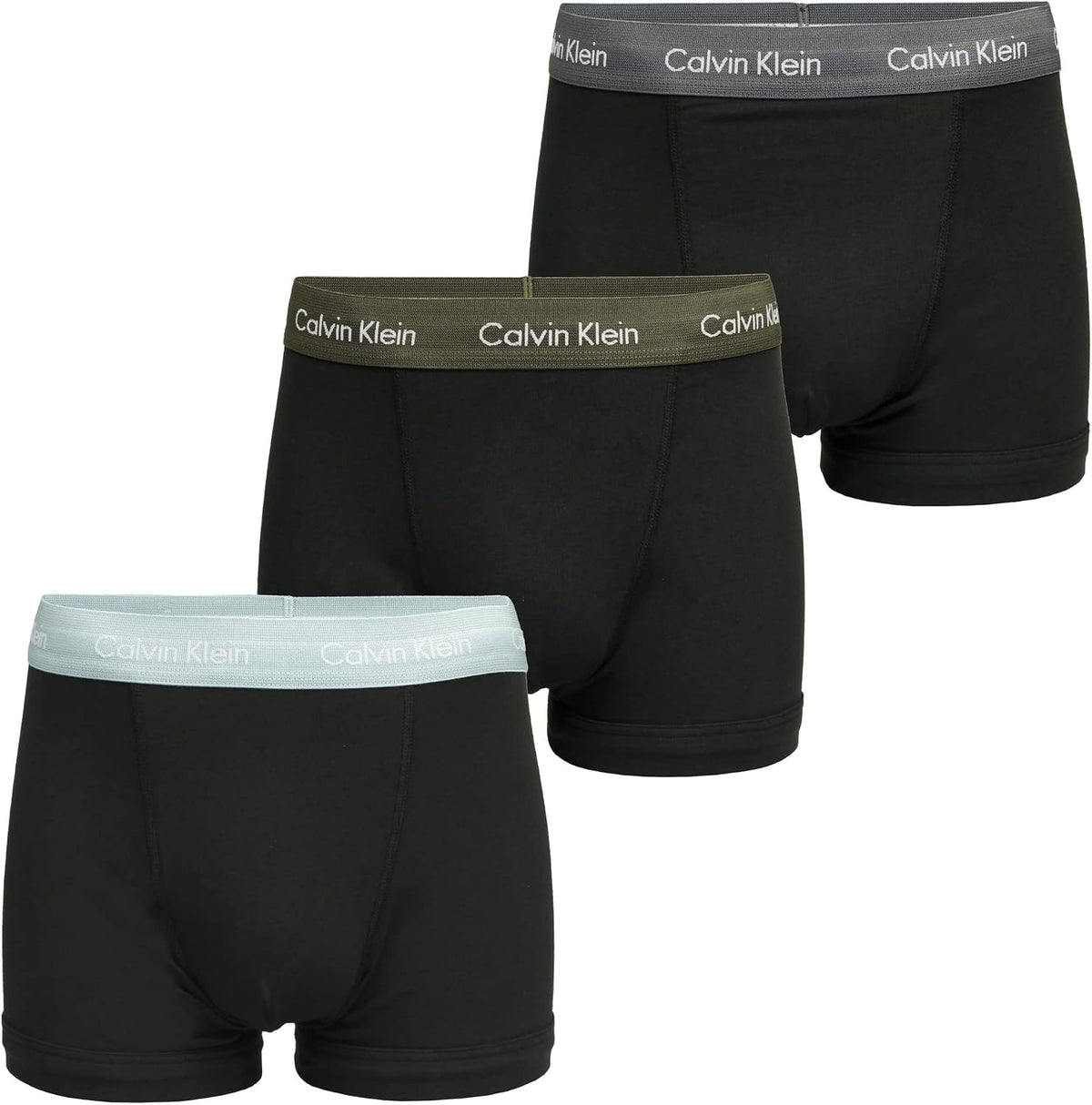 Calvin Klein Men’s 3 Pack Trunks with Logo Waistband