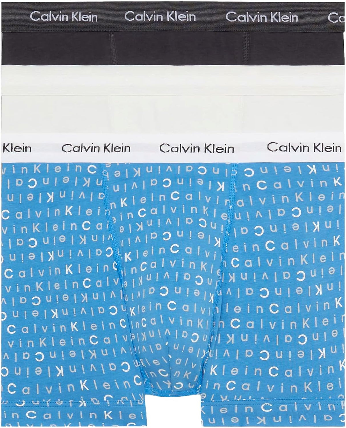 Calvin Klein Men’s 3 Pack Trunks with Logo Waistband