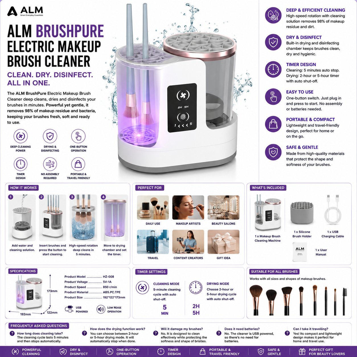 ALM BrushPure Makeup Brush Cleaner
