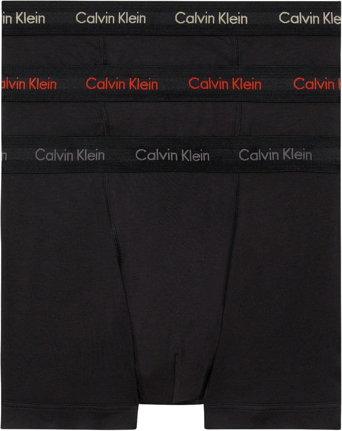 Calvin Klein Men’s 3 Pack Trunks with Logo Waistband
