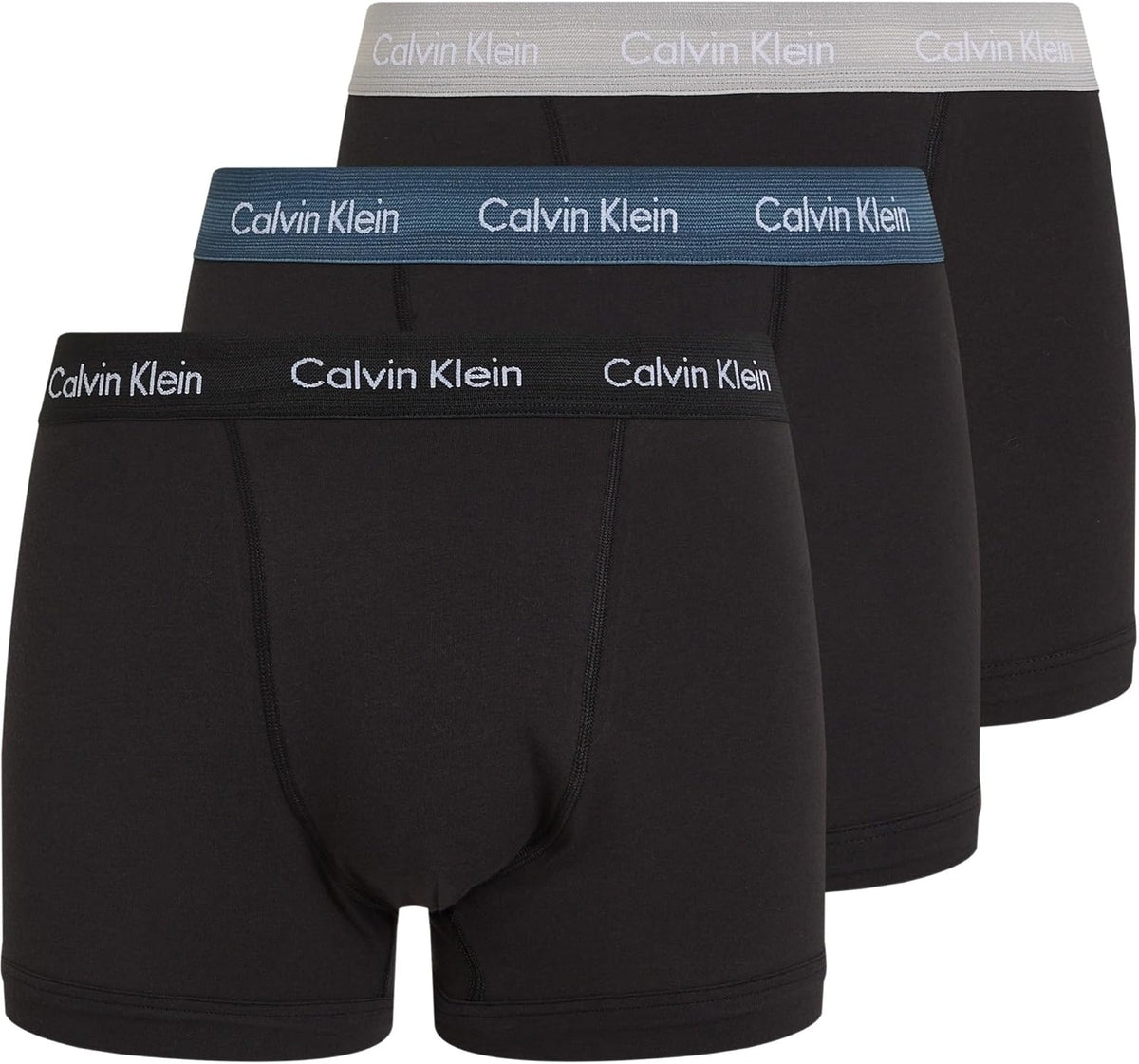 Calvin Klein Men’s 3 Pack Trunks with Logo Waistband