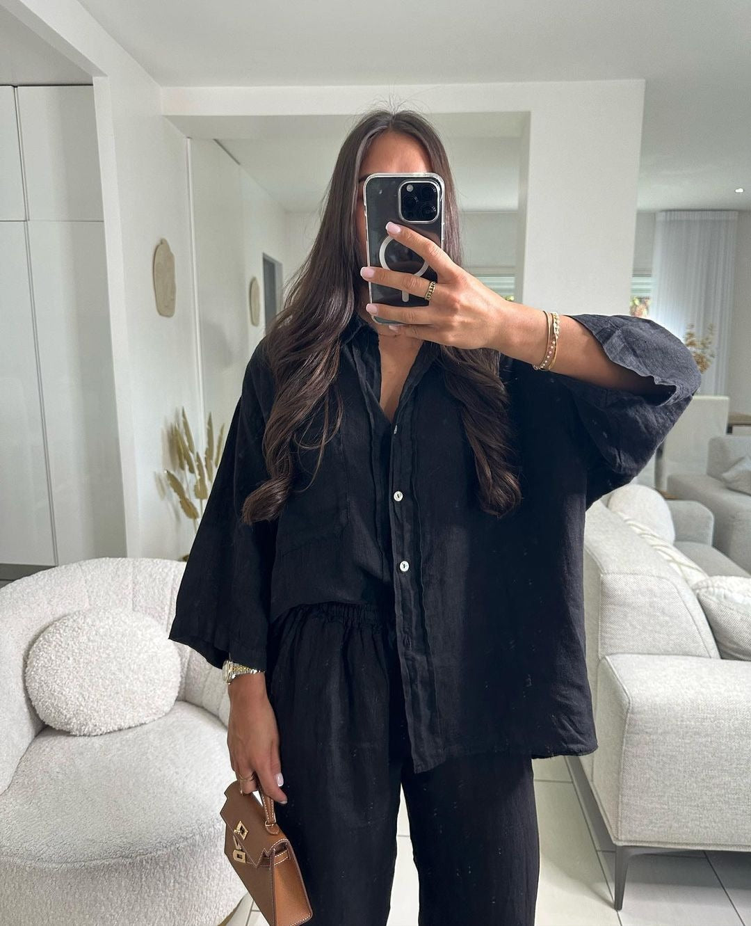 Women’s Relaxed Shirt & Wide-Leg Trouser Set