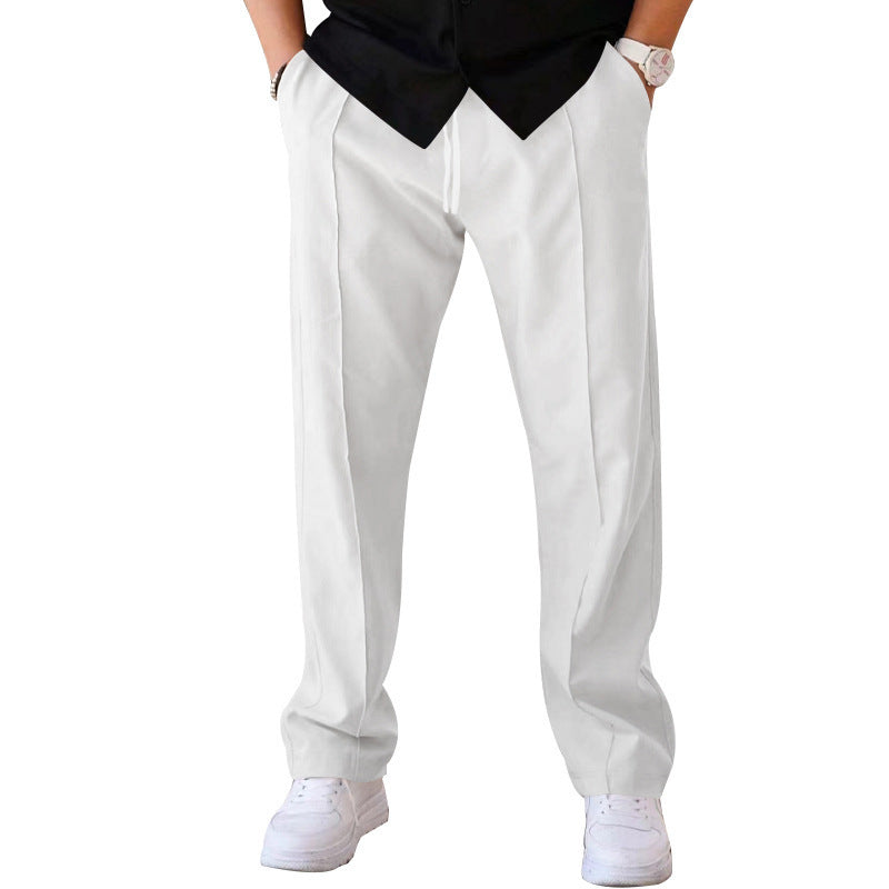 Men’s Relaxed Drawstring Straight-Leg Trousers